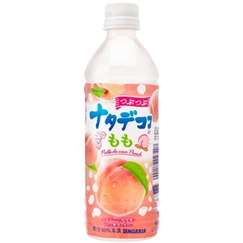 サンガリア つぶつぶナタデココ入り もも 500ml ペットボトル 24本入 果汁飲料 桃 ピーチ 粒入り｜nakae-web｜02