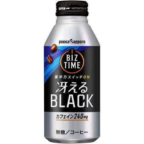 ポッカサッポロ ビズタイム 冴えるブラック 390g ボトル缶 24本入 コーヒー 無糖 ブラック カフェイン｜nakae-web｜02
