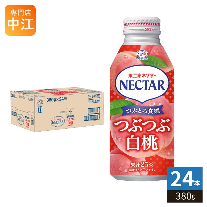 ネクター 伊藤園 不二家ネクター つぶつぶ白桃 380g ボトル缶 24本入