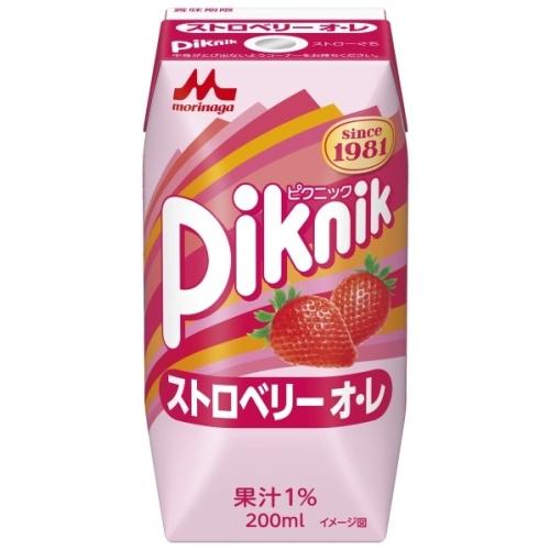 Piknik 森永乳業 ピクニック ストロベリーオ・レ 200ml 紙パック 48本