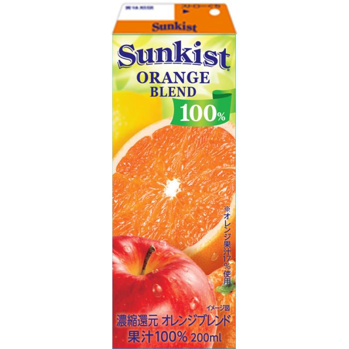 森永乳業 サンキスト 100% オレンジブレンド 200ml 紙パック 24本入
