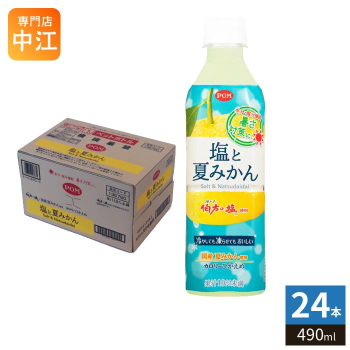 POM えひめ飲料 ポン 塩と夏みかん 490ml ペットボトル 24本入 熱中症