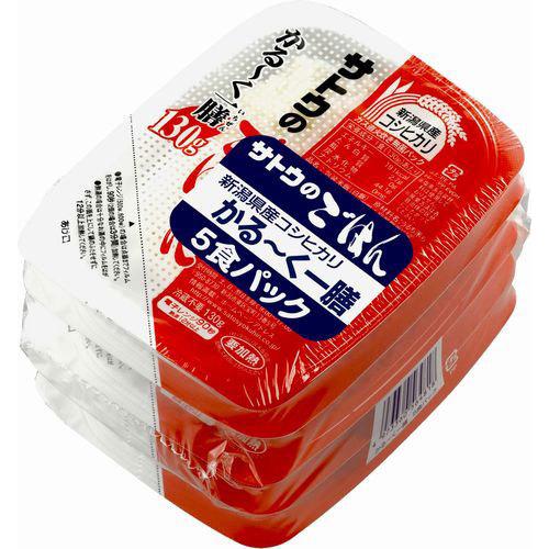 サトウ食品 サトウのごはん 新潟県産コシヒカリ かる〜く一膳 130g 5食パック×12個入  〔パックごはん〕｜nakae-web｜02