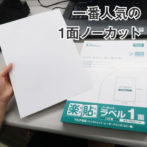 ラベルシール 楽貼ラベル 1面（ノーカット） A4 100枚　ネコポス指定で送料385円｜nakagawa-direct｜04