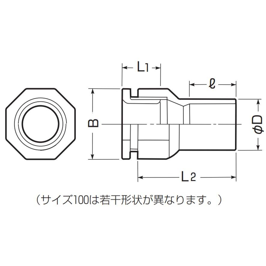 未来工業 2K-22K 2号コネクタ 適合管VE-22 ブラック ミライ (送料区分：A)｜nakagawa-pro-kogu｜10