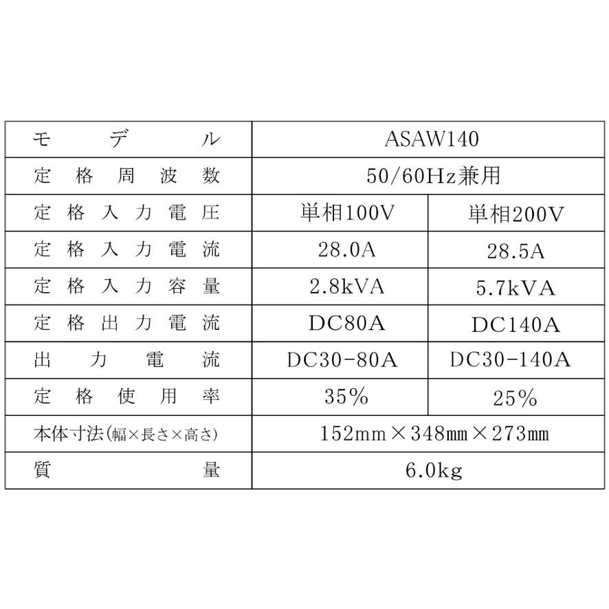 京セラ ASAW140 半自動溶接機 ノンガス100V/200V電源兼用 幅広い溶接シ−ンに対応した1台 旧リョービ KYOCERA RYOBI (送料区分：D)｜nakagawa-pro-kogu｜05