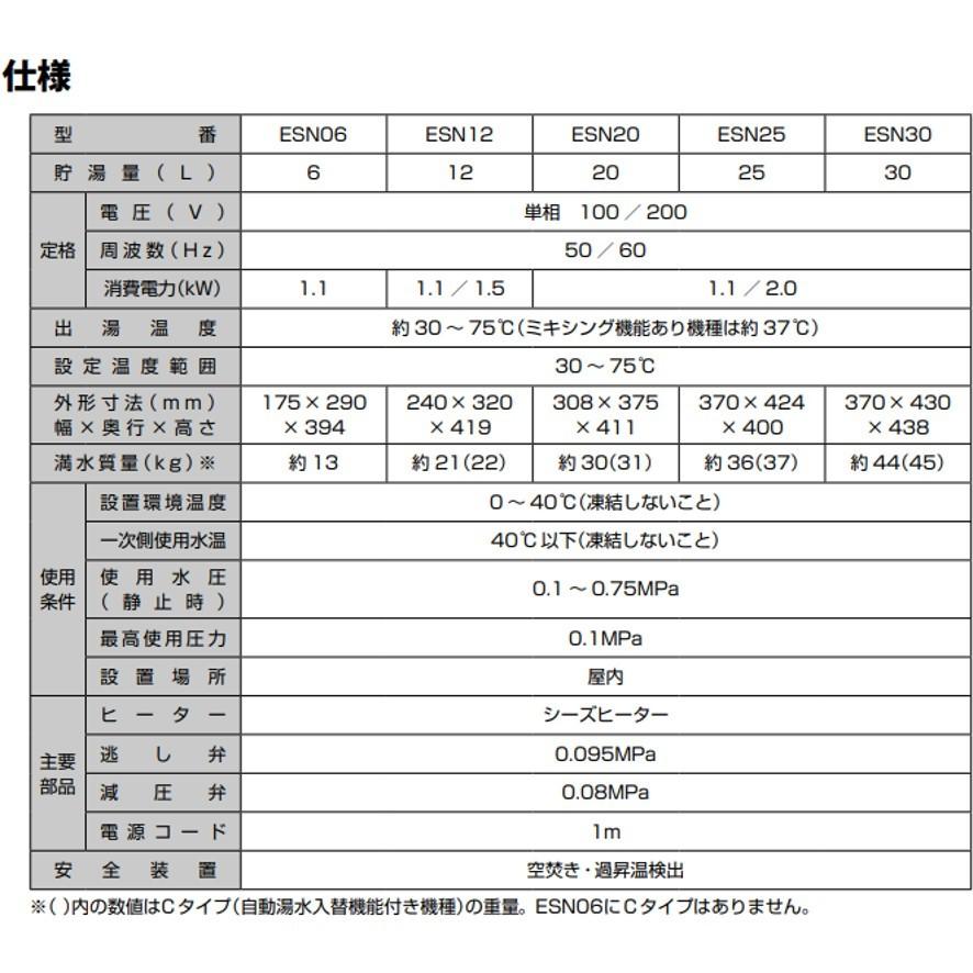 ESN06ARN211D0 日本イトミック 小型電気温水器 貯湯式 ESN ESN06ARN211D0 日本イトミック 小型電気温水器 貯湯式 ESN
