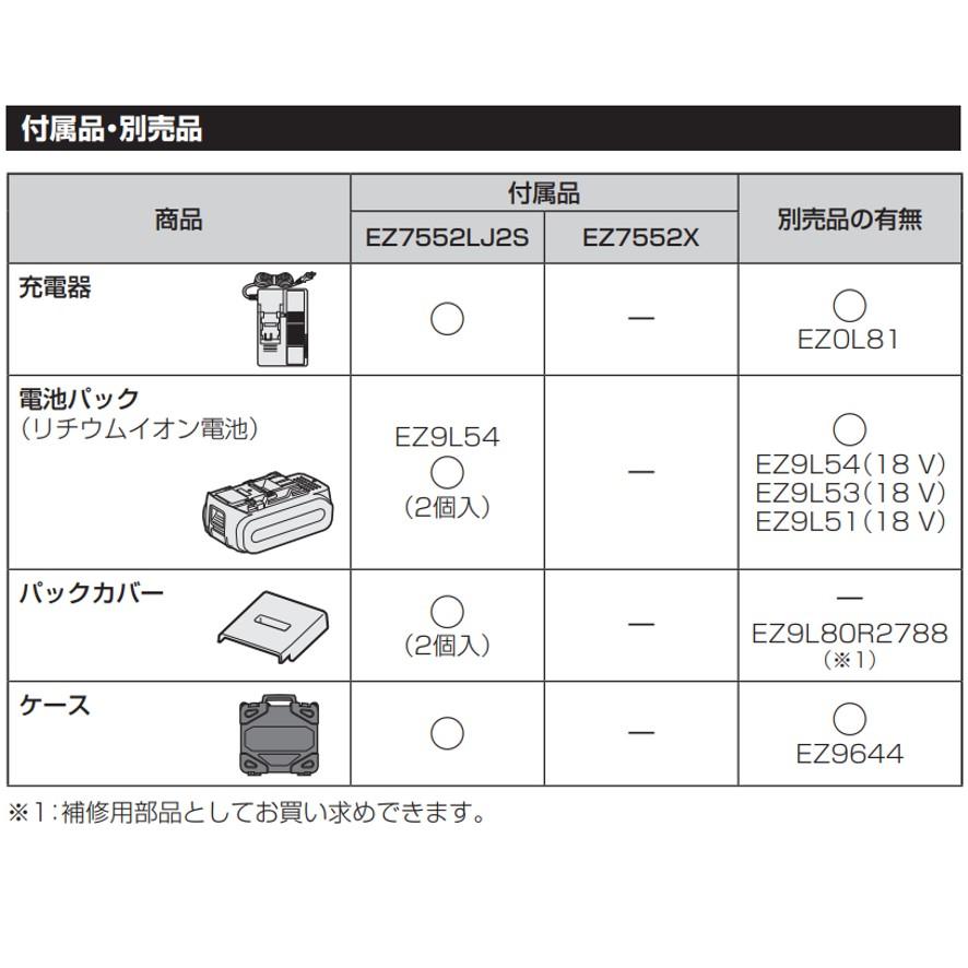 Panasonic 18V 充電インパクトレンチ EZ7552LS2S-H グレー Panasonic 18V 充電インパクトレンチ EZ7552LS2S-H グレー