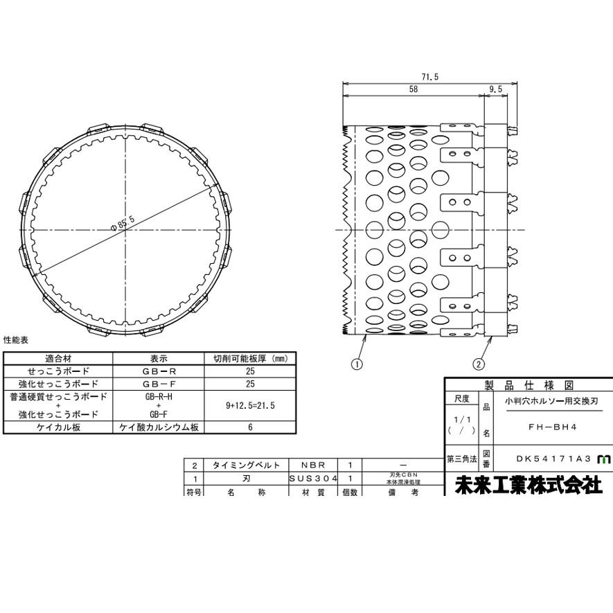 未来工業 FH-BH4 ホルソー 小判穴ホルソー 替刃 FHBH4 ミライ 未来工業 FH-BH4 ホルソー 小判穴ホルソー 替刃 FHBH4 ミライ