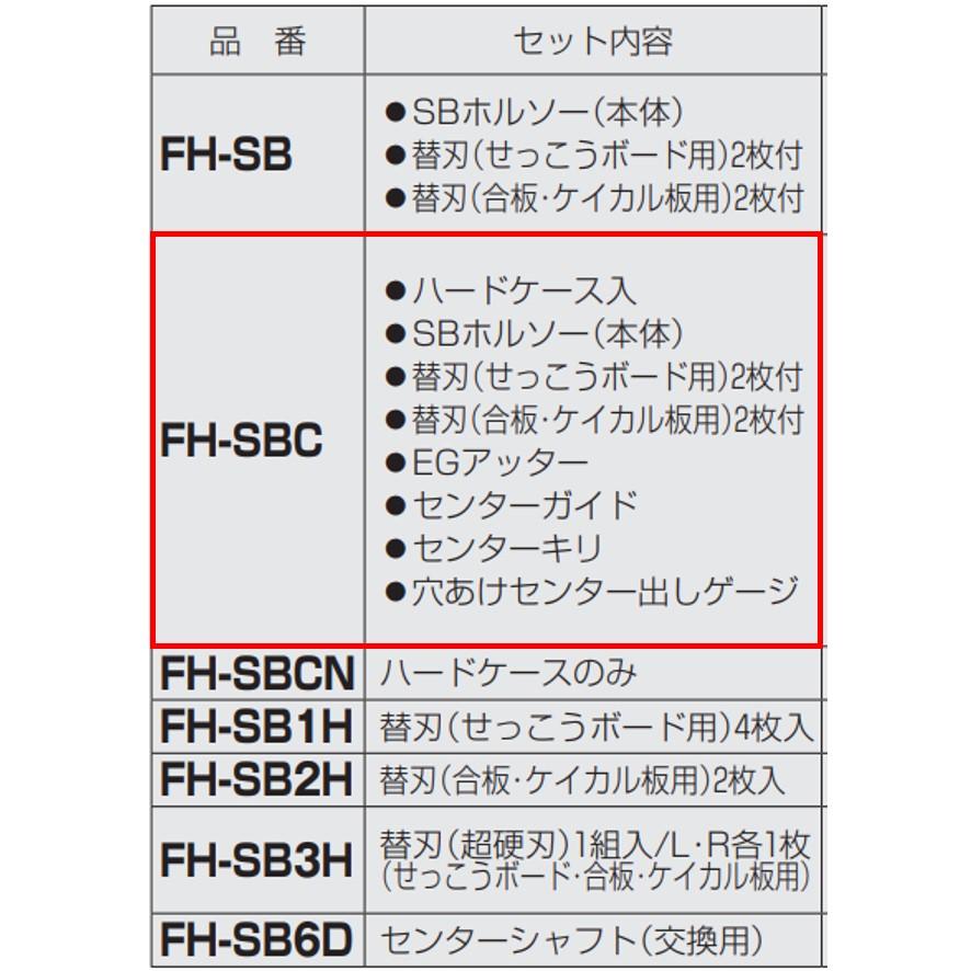 未来工業 SBホルソー セット品 FH-SBC ハードケース付 ミライ