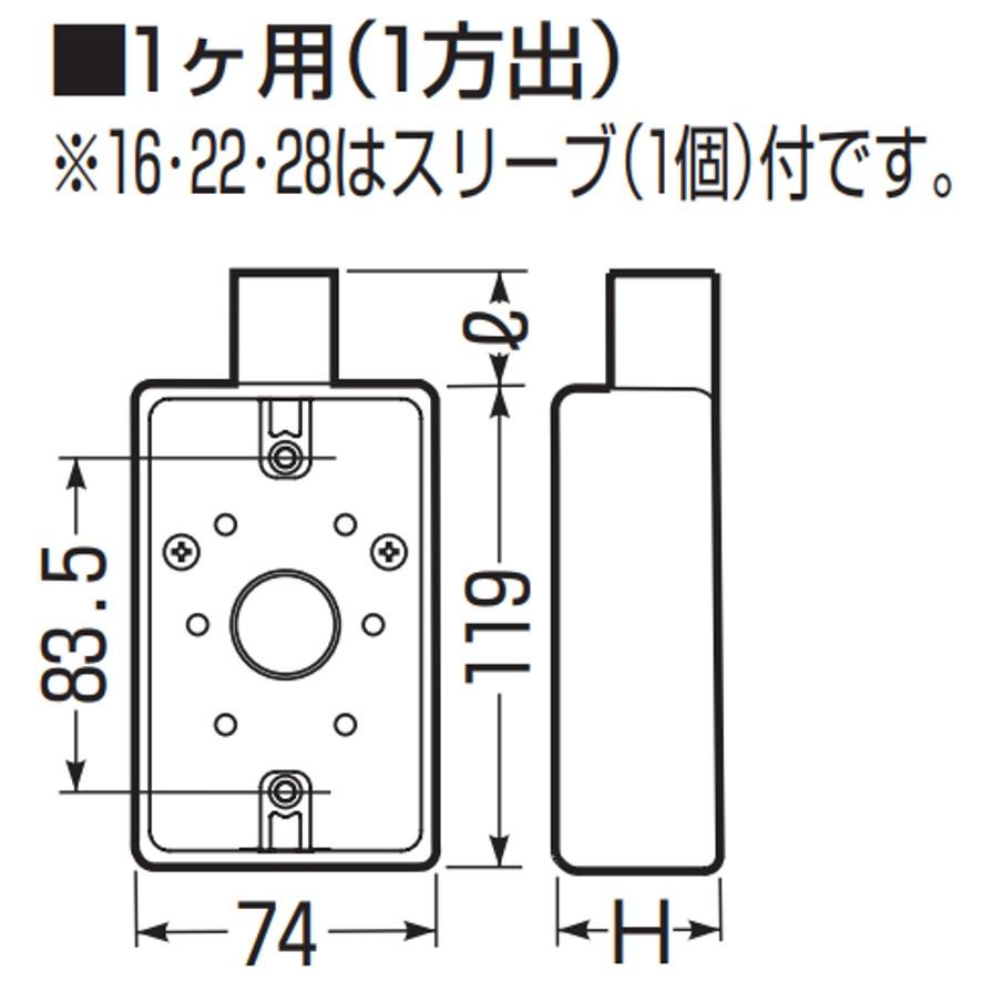 未来工業 SW1-22M 1個 露出スイッチボックス 1ヶ用 ミライ (送料 未来工業 SW1-22M 1個 露出スイッチボックス 1ヶ用 ミライ (送料