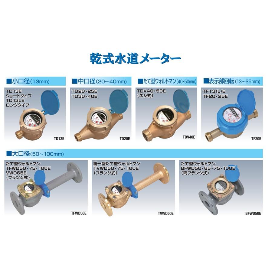 東洋計器 TD13EJ 乾式水道メーター 自在フタ付き 口径13mm JIS適合品