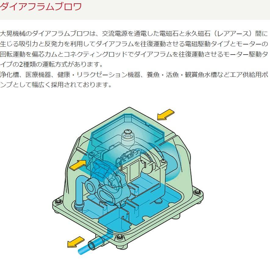 大晃 ダイアフラムブロワ TIP-100 浄化槽 エアーポンプ ブロア JDK-100後継機種 (送料区分：★)｜nakagawa-pro-kogu｜11