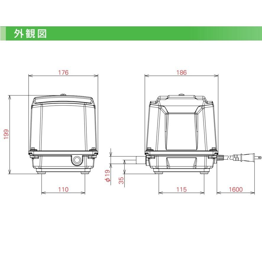 大晃 ダイアフラムブロワ TIP-30 浄化槽 エアーポンプ ブロア JDK-30後継機種 (送料区分：★)｜nakagawa-pro-kogu｜08