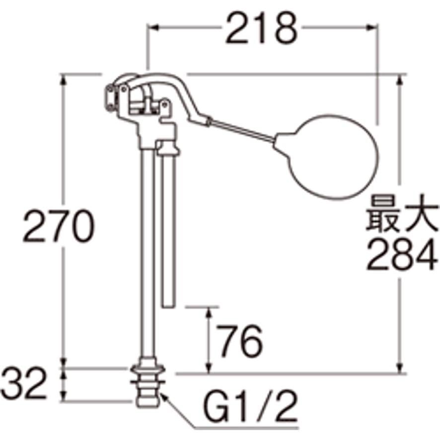 SANEI(水栓金具) 三栄水栓 SANEI V48-13 逆止付立形ロータンク SANEI(水栓金具) 三栄水栓 SANEI V48-13 逆止付立形ロータンク