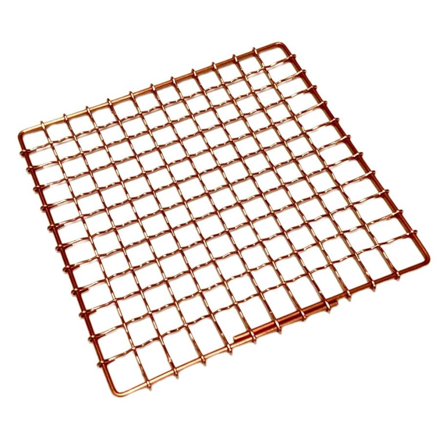 純銅製 日本製 最高級 焼き網 約15cm×15cm 正方形型 巻付け仕上げ 銅