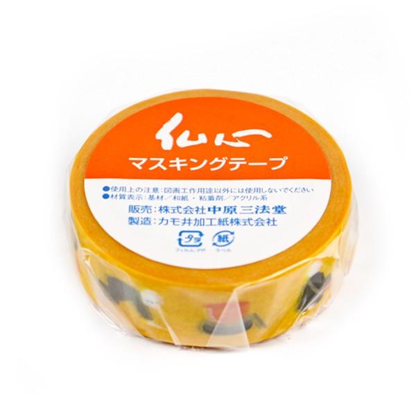 和柄 マスキングテープ カモ井加工紙 お坊さん 1.5cm×10m 仏心