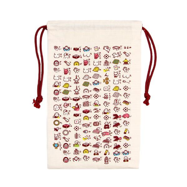 京都くろちく 絵心経 心経グッズ 巡礼 お参り ご朱印帳入れ巾着 京都和