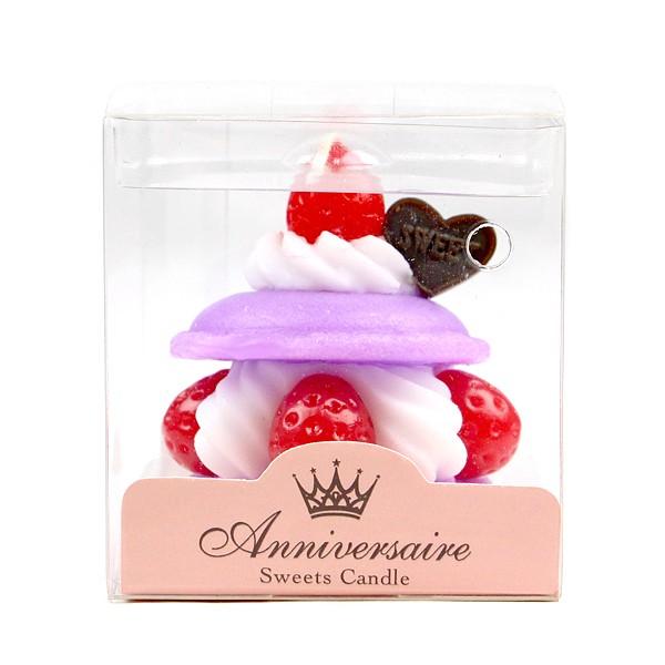 スイーツキャンドル お供え ギフト マカロンケーキ パープル
