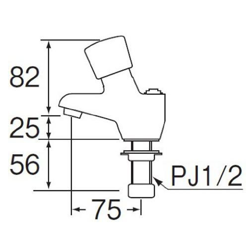 SANEI　自閉式立水栓　プッシュ式吐水　呼び13　Y596C-13　一定時間で自動止水