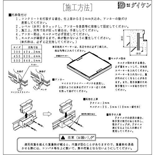 ダイケン　床点検口アンダーハッチ　FSR型　(ステンレス製)　FSR60