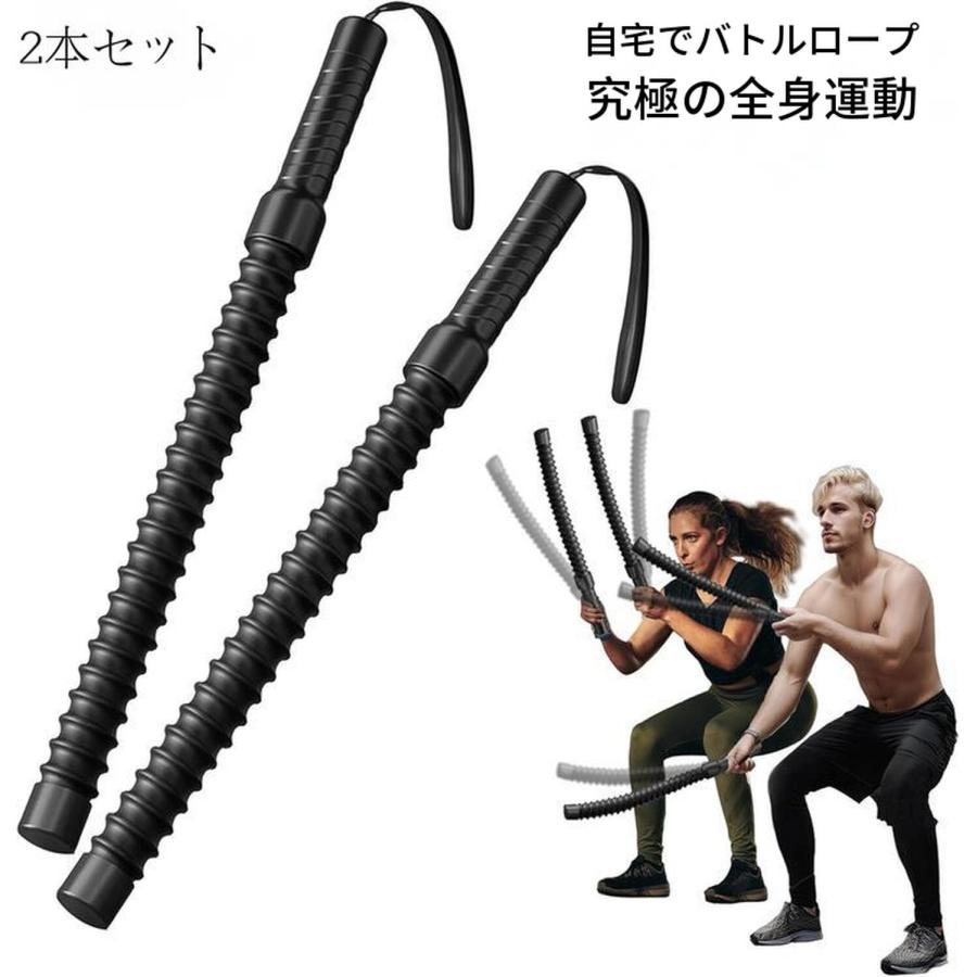 コードレス バトルロープ 2本セット フィットネスバー型 トレーニング