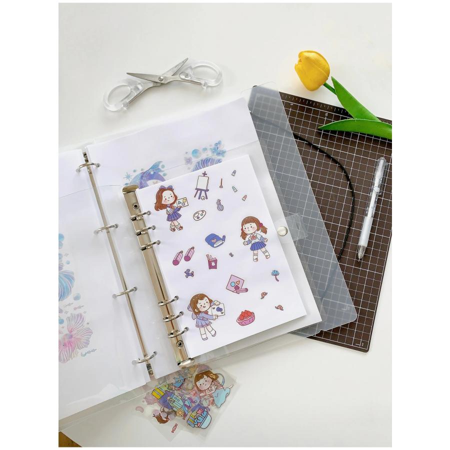 剥離紙シート シール帳 透明 シール バインダー はがせる 厚手片面