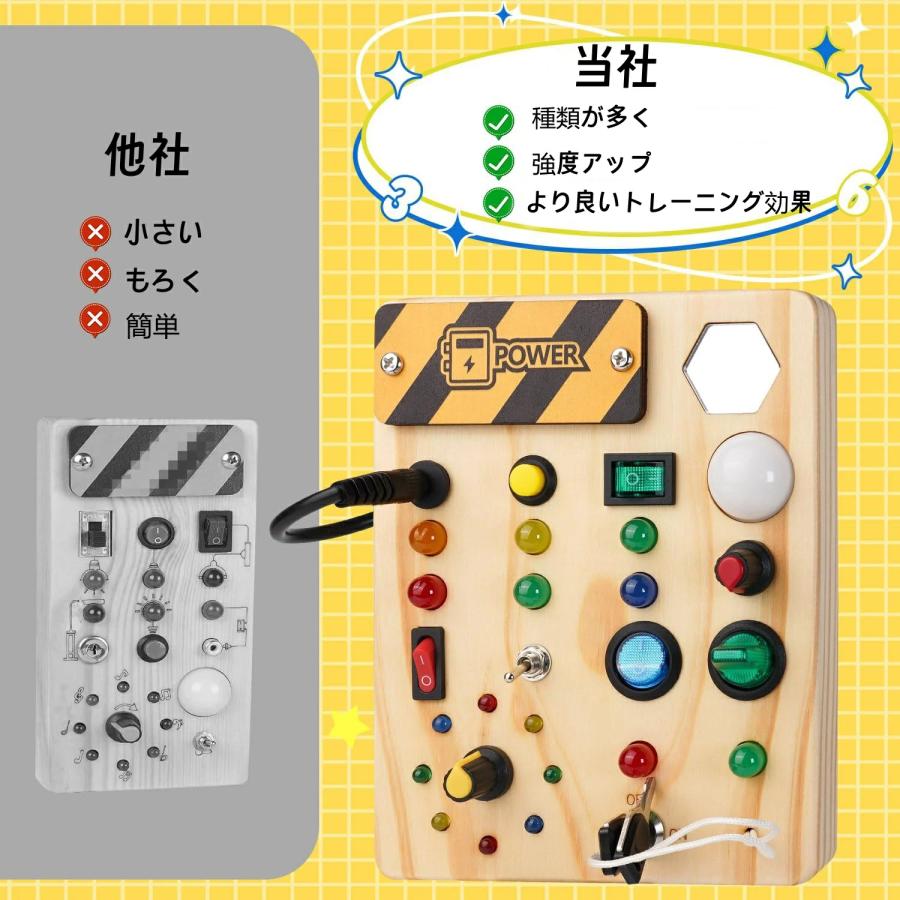モンテッソーリ ビジーボード LED おもちゃ 知育玩具 男の子 女の子