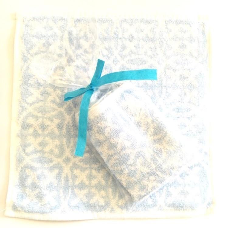 プチギフト 紙リボン付きラッピング袋入りタオルハンカチ 24個セット