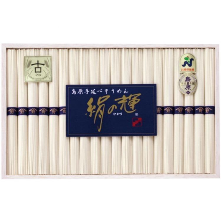 プチギフト 木箱入り 島原手延べそうめん 絹の輝 二年物 10箱セット