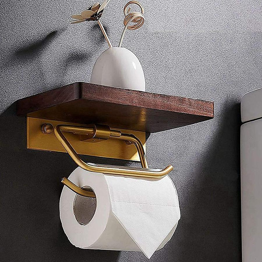 トイレットペーパーホルダー 真鍮製ダブルフック アンティーク 北欧