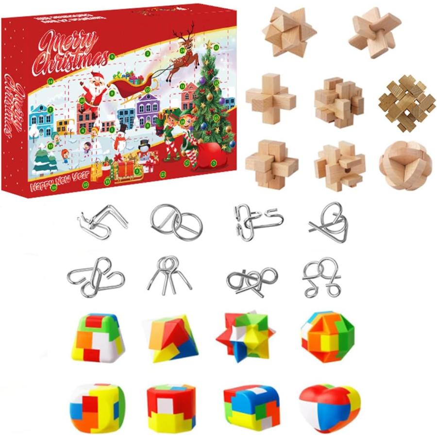 ペーパークラフト カレンダー　アドベントカレンダー　超貴重　オリジナル　未販売 アドベントカレンダー 知恵の輪 パズル クリスマス 24日間 脳トレ 謎