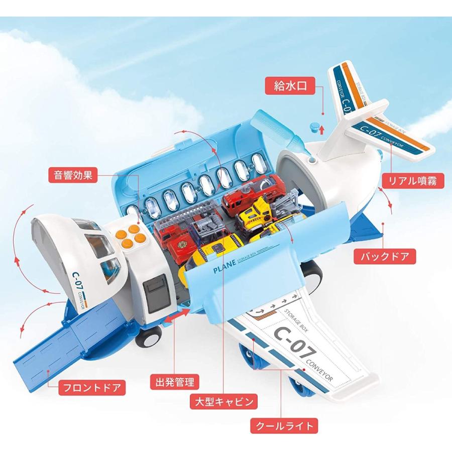 おままごと 航空機おもちゃ 収納式 リアル噴霧 飛行機おもちゃ 地図付き   室内ゲーム 駐車シーンゲーム 空港 建設車両セット  知育おもちゃ｜nakajima-store｜03