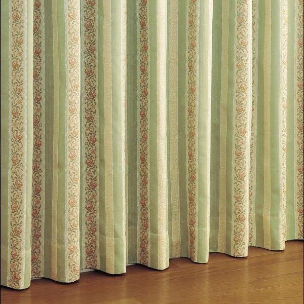 遮光裏地付き既製カーテン DFU1187 システィーナ グリーン 100×178cm