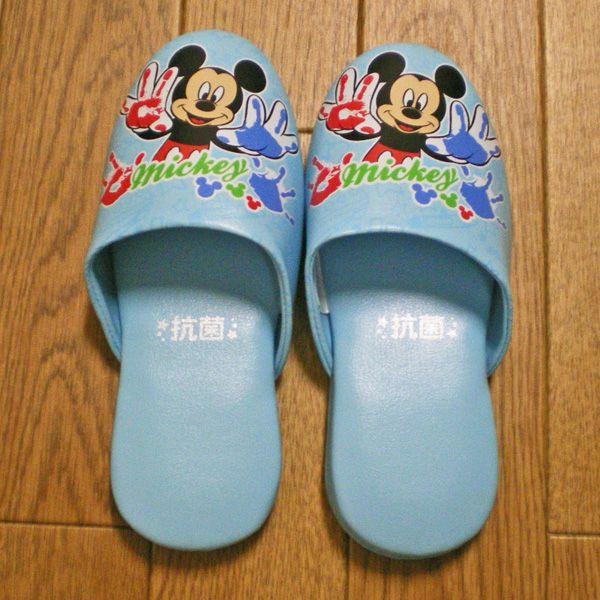 ディズニー　ミッキーマウス　スリッパラック レトロ(ブルー) 楽天市場】抗菌加工 ビニール スリッパ 283276 ディズニー ミッキー