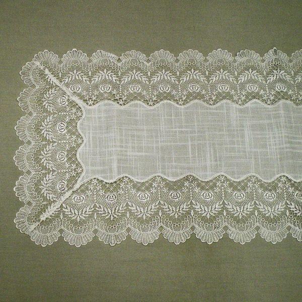 ヴィンテージ キャビンレースホワイト40✖️75テーブルセンター時代