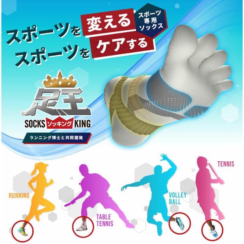 phiten ファイテン 足王 ソッキング 丸つま先タイプ/メンズ/25-27/27-29/スポーツ専用/吸水速乾/抗菌防臭/スポーツ/高機能/ランニング/卓球/テニス/バレー/国産｜nakajimasp｜02