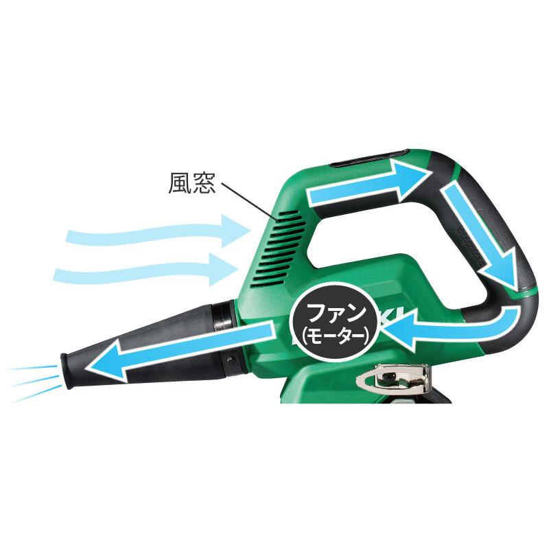 【ポイント10倍】HiKOKI ハイコーキ RB36DB NN NNB 本体のみ 36V ブロワー ブロア 正規品 純正 緑 黒 強力送風 無段変速 工事現場 落ち葉清掃 静音設計 軽量 …の画像