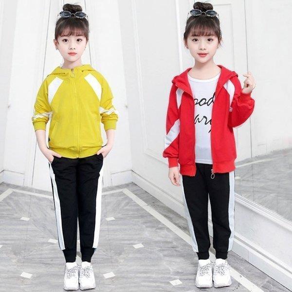 夏子供服 女の子 スウェット ジャージ 女の子 2点セット キッズ 暖かい 春 秋 運動着 長袖 フード付き 前開き 110 1 130 140 150 160cm 激安人気新品
