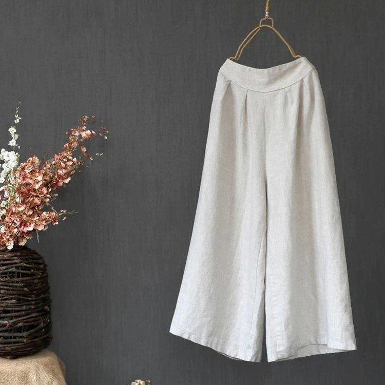 最新発見 ガウチョパンツ 春 夏 秋 ワイドパンツ スカーチョ スカンツ レディース 大きいサイズ 綿麻 ロング ミモレ丈 ハイウエスト ウエストゴム