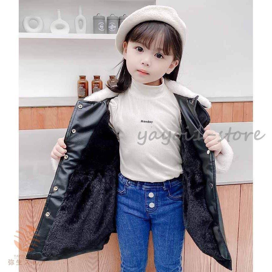 レザージャケット キッズ 子供服 女の子 アウター 秋冬 裏起毛 厚手 革ジャン Puジャケット ライダースジャケット 防寒 暖かい おしゃれ 可愛い 通学着 新品 名入れ無料