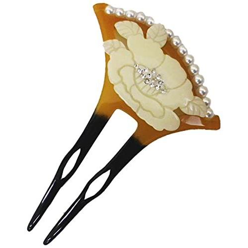 人気ブランド パール 髪飾り 簪 かんざし 飴黒塗ラインストーン白牡丹 舞妓気分 浴衣 着物 日本製 かんざし 髪飾り Www Ayacouture Co Uk