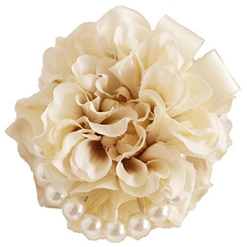 選べる４色展開 上品パールとリボンのコサージュ 入学式 卒業式 卒園式 クリームベージュ