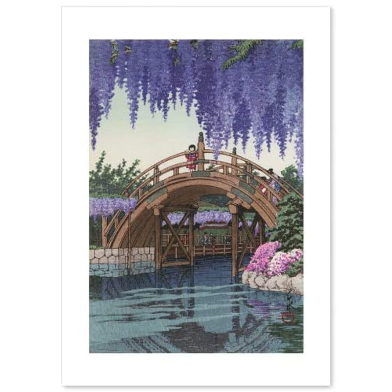 インテリア 日本画 サイズ日本製 亀戸の藤 複製 版画 ポスター 川瀬巴水 壁紙用 壁紙ポスター アート 絵画 日本画 送料込 Www Casascordeiro Com Br
