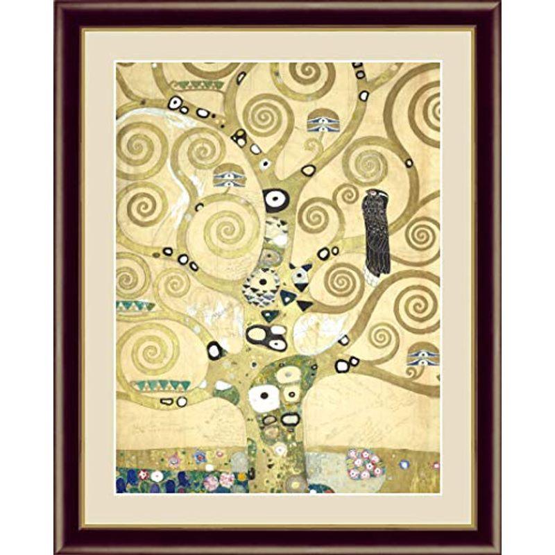 額入り 「生命の樹」世界の名画 クリムト アート額絵 インテリア (f6/42×52cm) アート 日本画 人気ブランドを