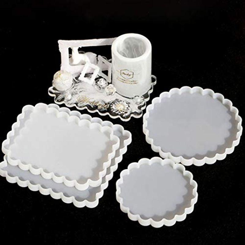 DIYBravo コースター型 シリコンモールド トレイ 波型 長方形 正方形