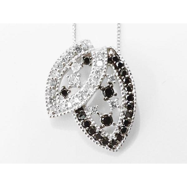 「送料無料・年末感謝」 K18WG (18金 ホワイトゴールド) ブラックダイヤモンドネックレス 4949741 【TMF1317335525】(47200円)