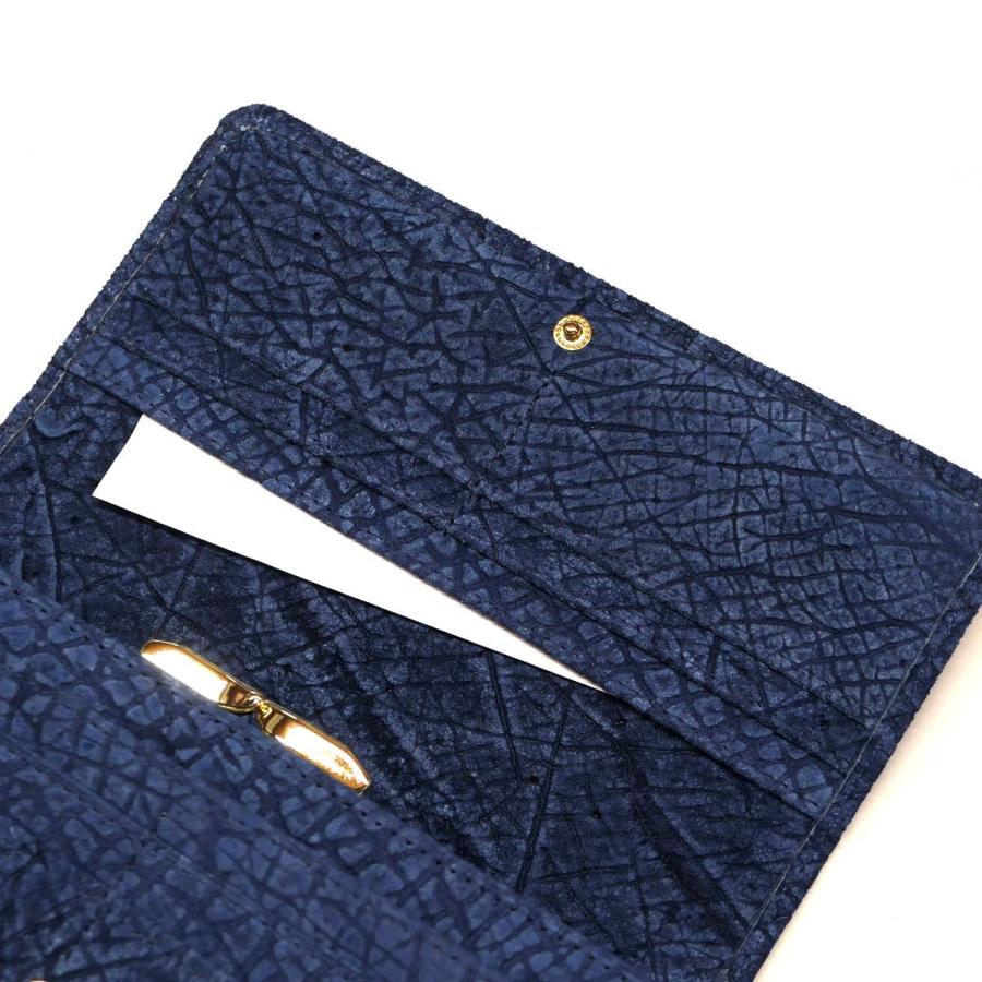【タイムセール】 がま口長財布 ガマ口財布 かぶせ 本革 かば革 カバ革 ヒポポタマスレザー 無双仕様 藍染 【1350826728】(48400円)