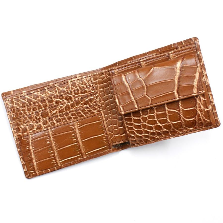 クロコダイル革 財布 鰐 クロコ 鰐革 財布 二つ折り財布 折り財布 レディース財布 メンズ財布 小銭入れ付 送料無料 ブラウン ゴールド Crm1014 Bg 革財布店オリジナルパースナカムラ 通販 Yahoo ショッピング