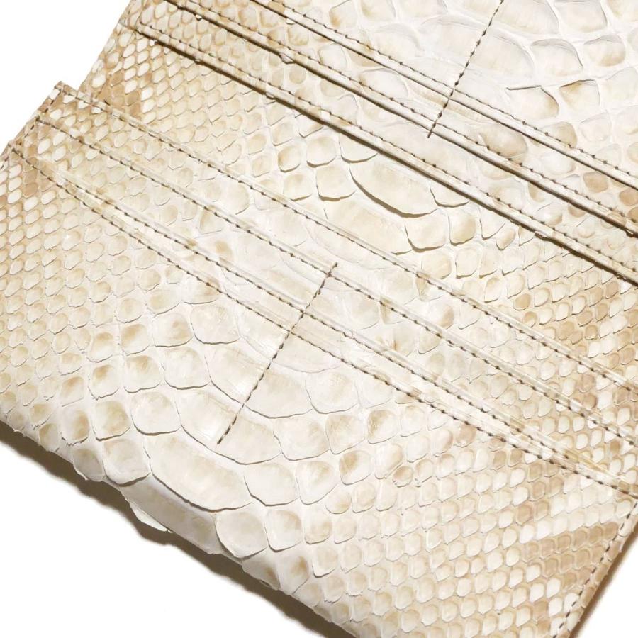 長財布 笹マチ 小銭入れあり / パイソン革 ヘビ革 ダイヤモンド